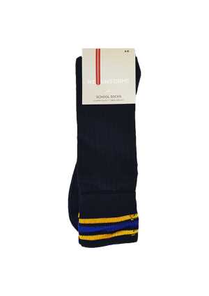 Wairarapa College School Sock Black/Gold/Navy