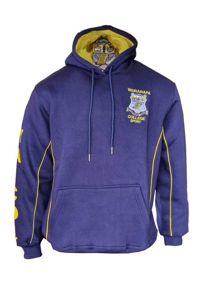 Wairarapa College Sports Hoodie Navy/Yellow