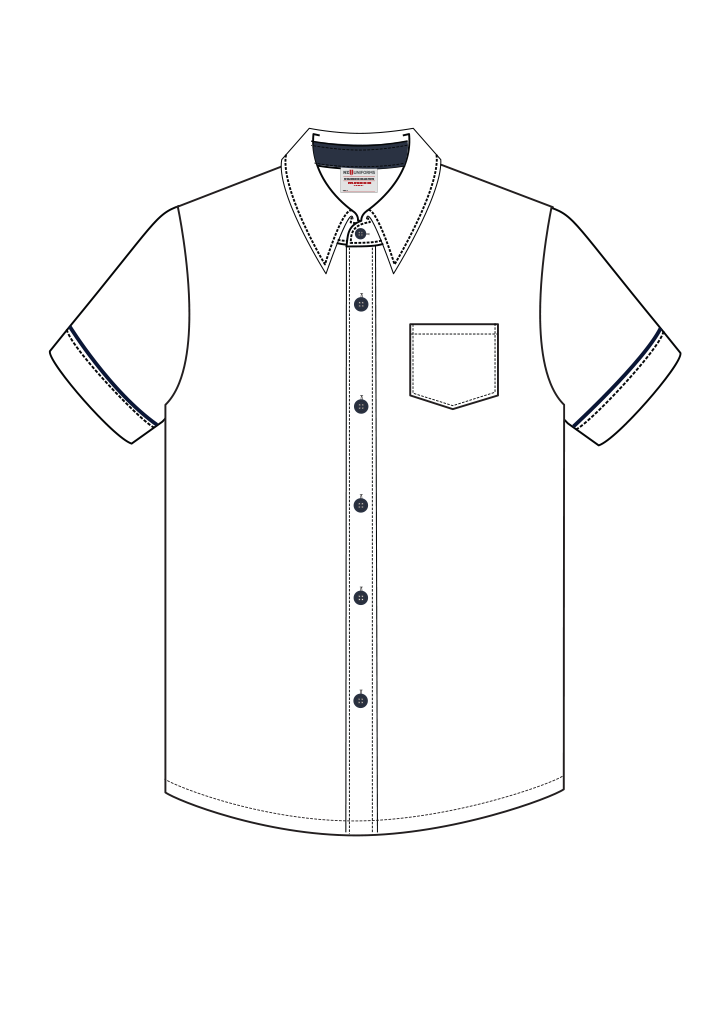 Wairarapa College SS Shirt White/Navy
