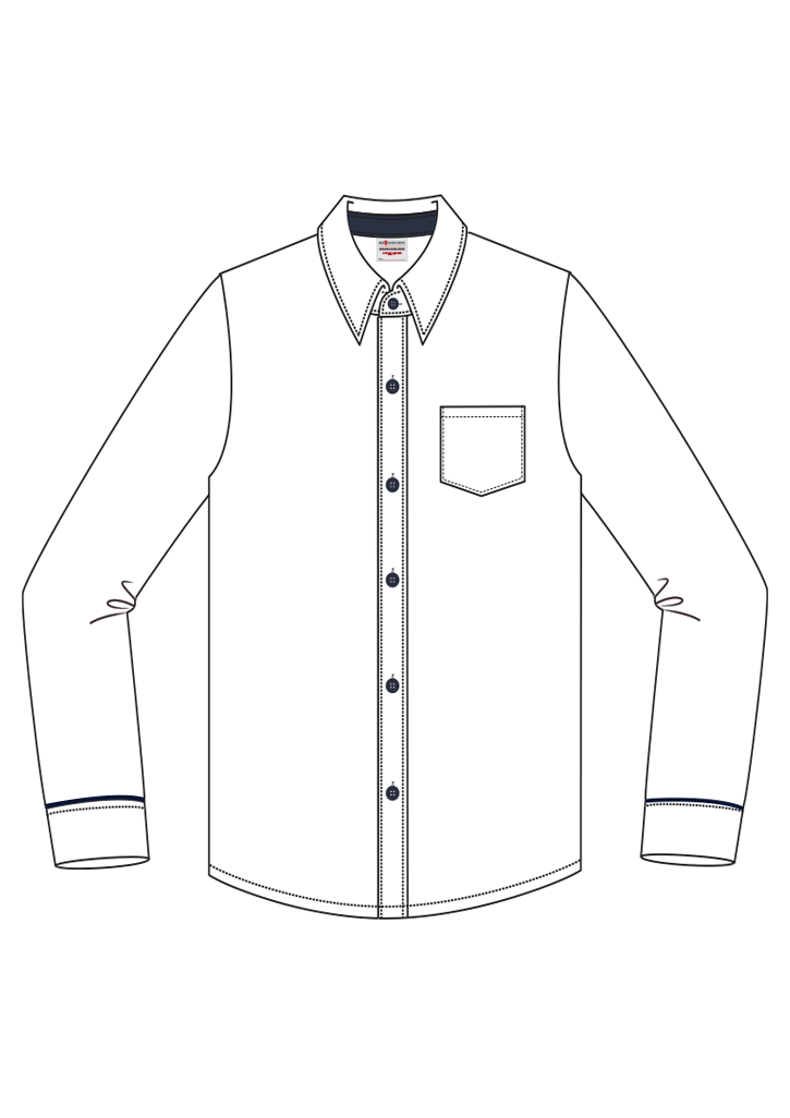 Wairarapa College LS Shirt White/Navy