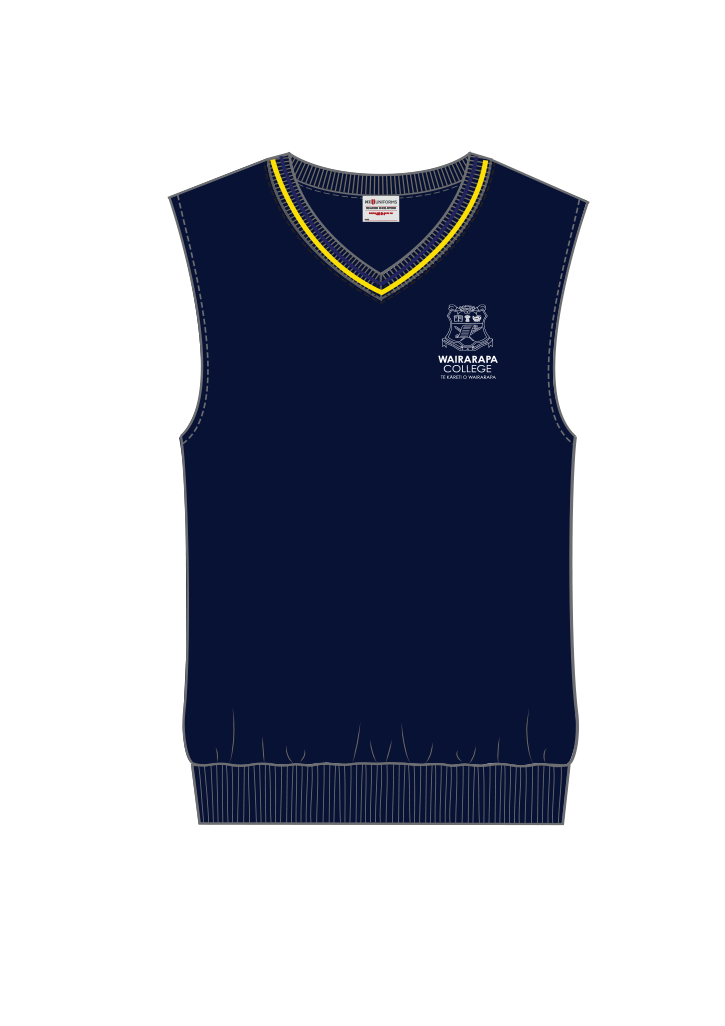 Wairarapa College Vest Navy/Yellow