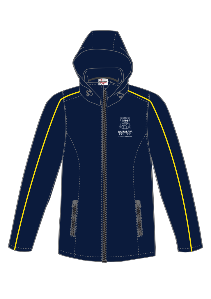 Wairarapa College Softshell Jacket Navy/Yellow