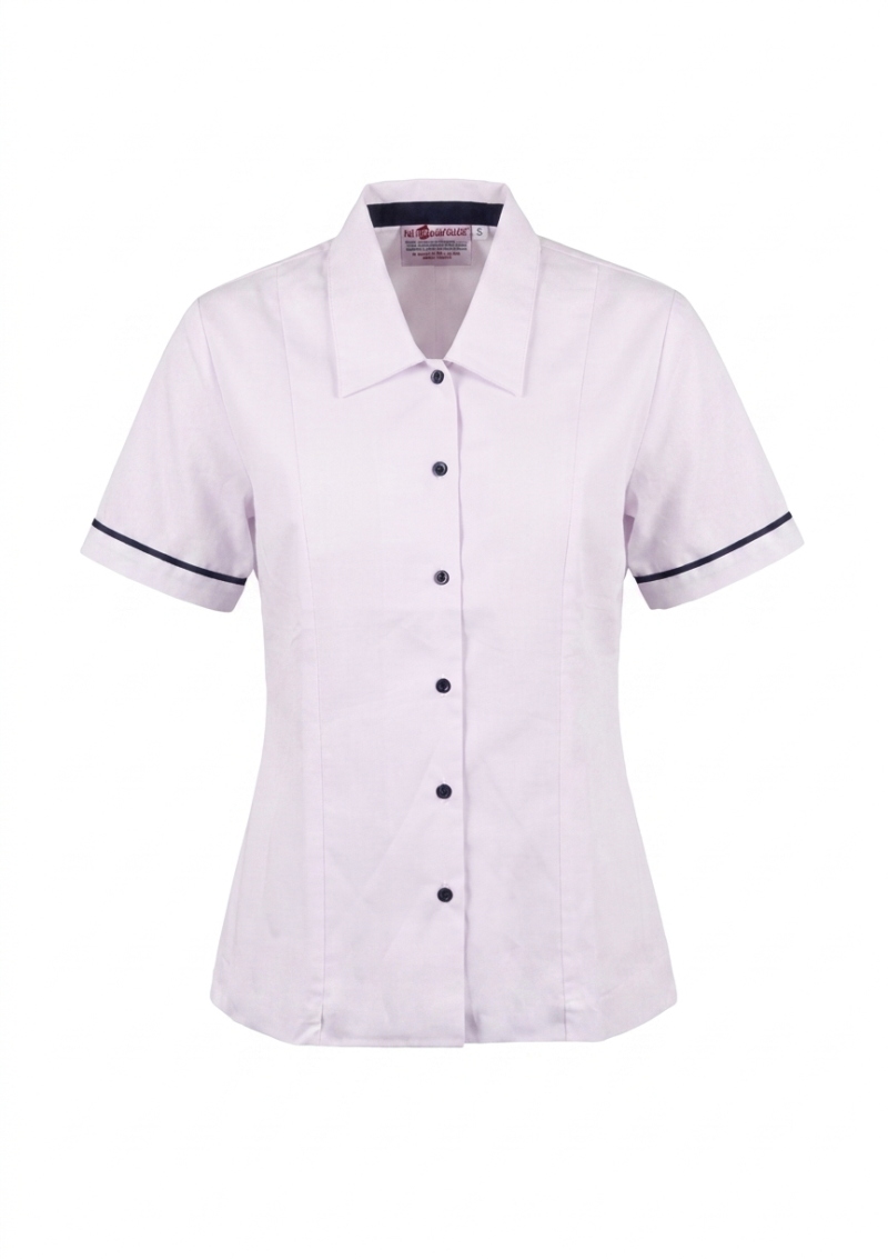 Wairarapa College SS Blouse White/Navy