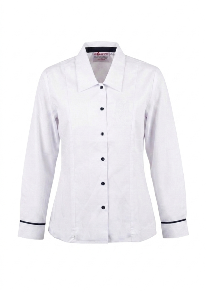 Wairarapa College LS Blouse White/Navy