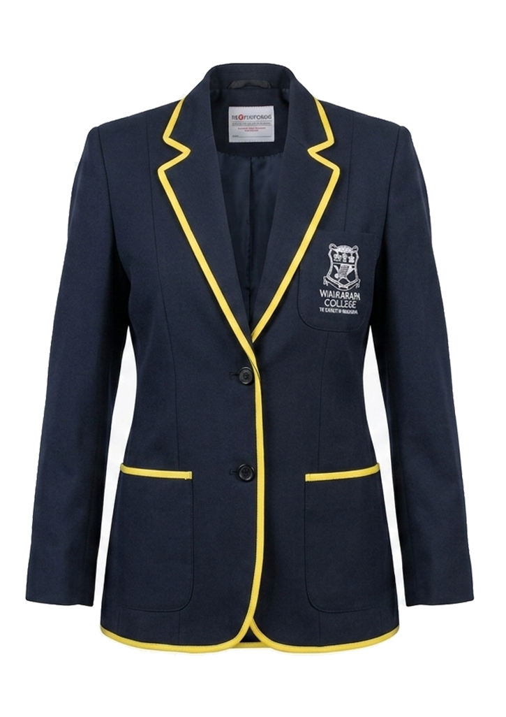 Wairarapa College Fitted Blazer Navy/Yellow