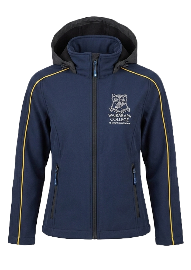 Wairarapa College Softshell Jacket Navy/Yellow