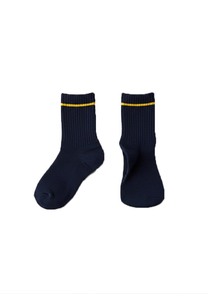 Wairarapa College Crew Socks [2 Pack] Navy/Yellow